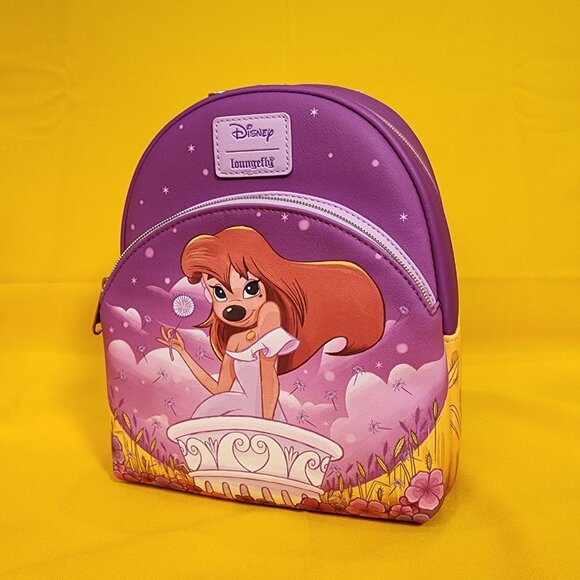 Loungefly Disney A Goofy Movie Roxanne dandelion Mini Backpack Purple NEW - Picture 8 of 11